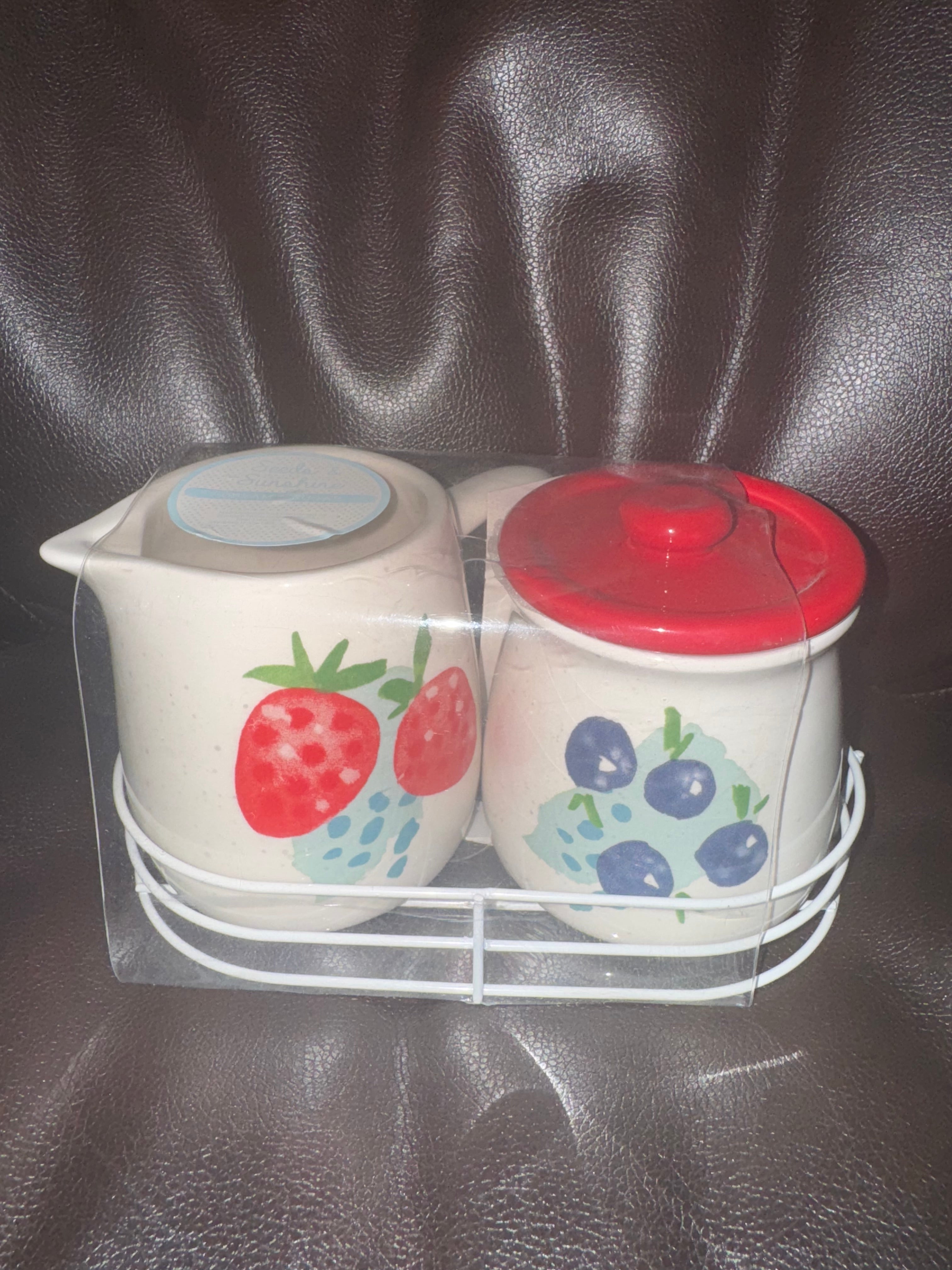 Creamer & Sugar Set With Holder